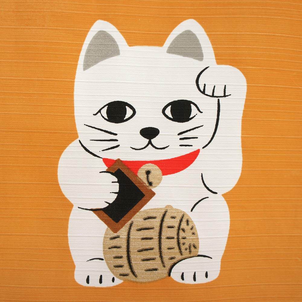 Noren Kobo Noren Japanese Width 85cm X Length Maneki Lucky Seven Lucky 10756 Curtain, Pattern, Cat, 150cm, Neko, Charm, Cats, Yellow,