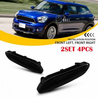4X Smoked Front Side Marker Lights Housing For 2011-16 MINI Cooper R61 Paceman A