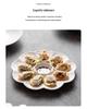 White Ceramic Divided Plate with Vinegar Dish for Dumplings, Shrimp, Breakfast, or Fries