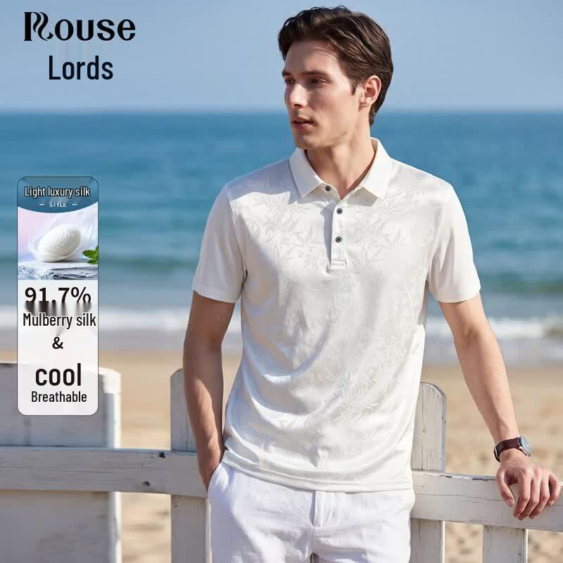 Luozi Men s Silk Blend Jacquard Polo Shirt 175