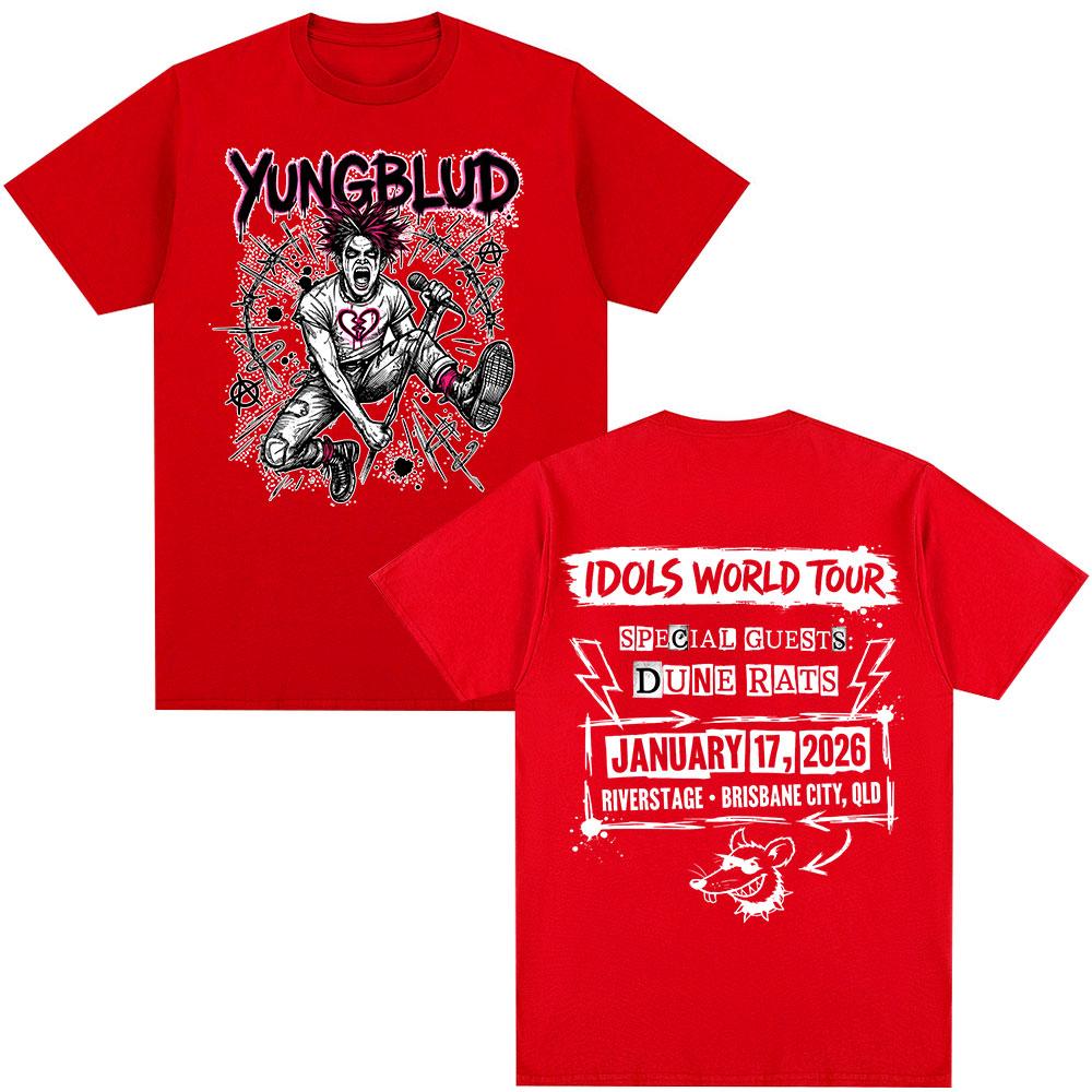 Yungblud IDOLS World Tour 2026 Merch Tshirts Mens Clothing Fashion Short Sleeves Tshirt Cotton Summer Oversized T Shirt Tops