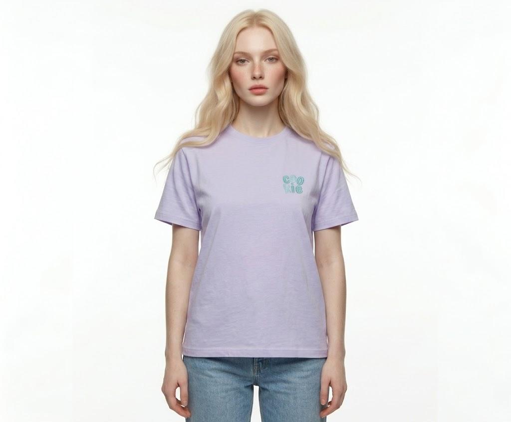 Adult Ladies Sesame Street Letter Graphic T-Shirt Simple Design M фиолетовый