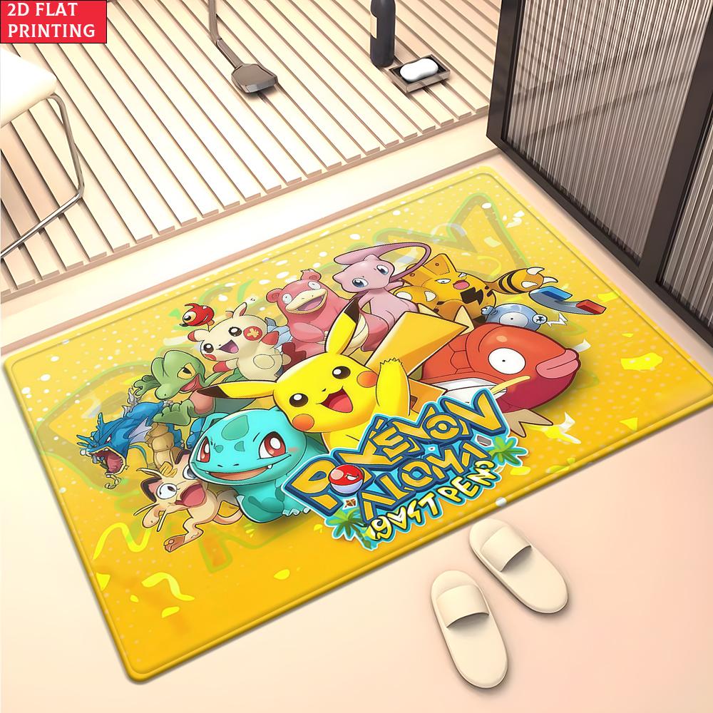 Anime Style Moon & Psychic Fox Area Rug Non Slip Soft Floor Mat For Gaming Room Living Room Bedroom Decor Washable Carpet