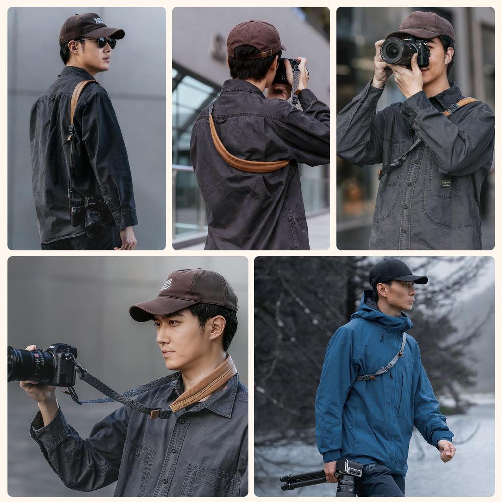 Uranji Falcam Maglink Camera Shoulder Strap with Magnetic Quick Adjustable Length from 950mm To 60kg Weight Leather and Nylon Strap for Professional