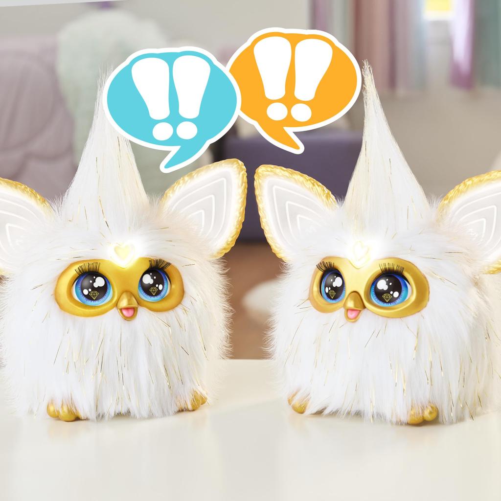 Hasbro Furby White Gold Interactive Toy for Boys and Girls Ages with Fashion Animatronic Motorized Plush Toy for Japanese and Furby Authentic &