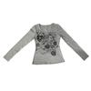 Women Loose Shirt, Long Sleeve V Neck Floral Print Casual Shirt Party Street Beads Tops