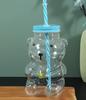 Cute Bear Glass Straw Cup - Fresh , Heat-Resistant Borosilicate Glass For Juice, Coffee & Milk