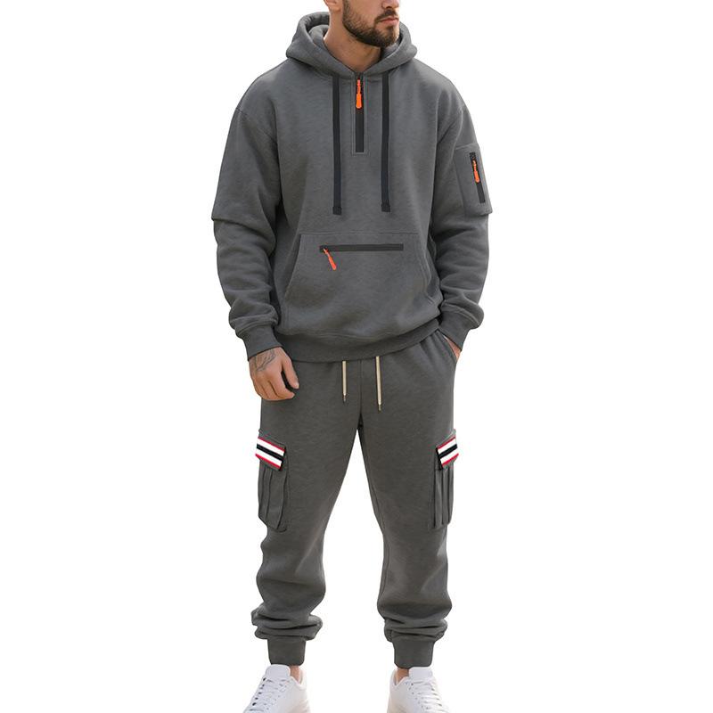 

2025 Cross-Border Mens Casual And Fashion Sports Pullover Sweater Multi-Color Patchwork Long-Sleeve Set XXL