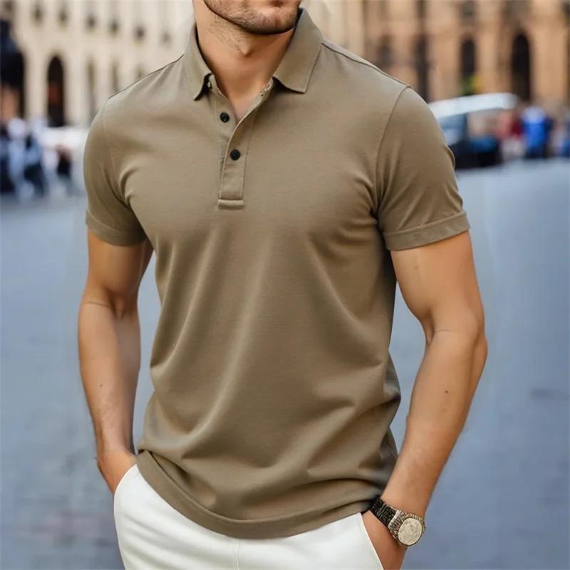 Men s Casual and Fashionable Simple Collared Short Sleeved Polo Shirt S