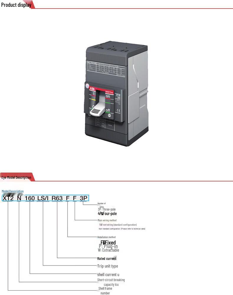 ABB XT1N160 Molded Case Circuit Breaker TMD40-450 FF 3P