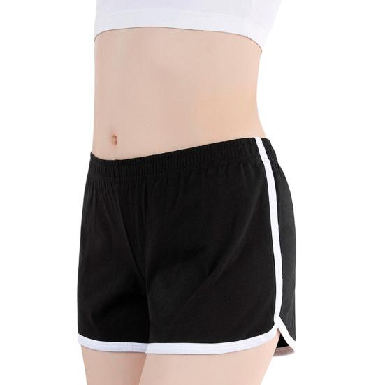 Женское хлопковое нижнее белье, дышащие, свободные, повседневные, фитнес-шорты, эластичная средняя талия, спортивные, для тренировок, боксеры, трусы M чёрный