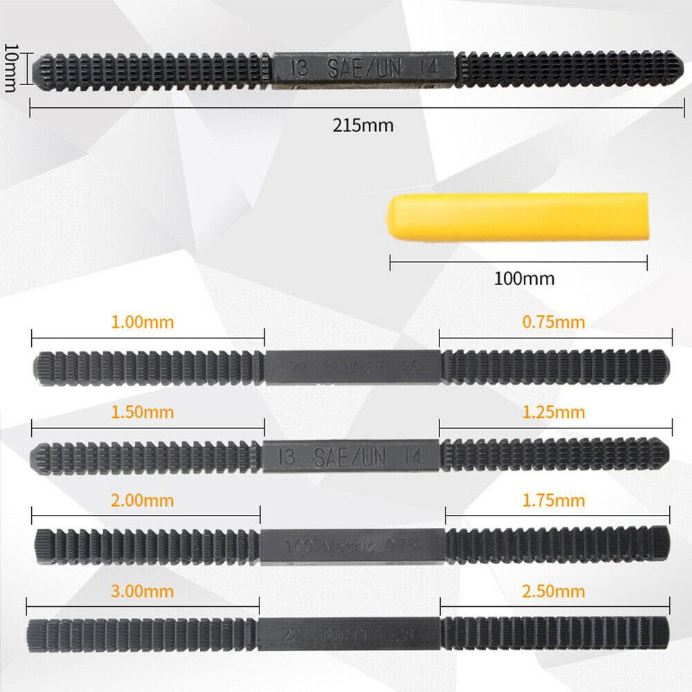 Thread Repair File Metric Thread Repair File Cleans Damaged Threads 0.75-3 mm Pitch Metal Hardware DIY Hand tool