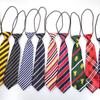Children's Plaid and Striped Decorative Tie with Apple Print