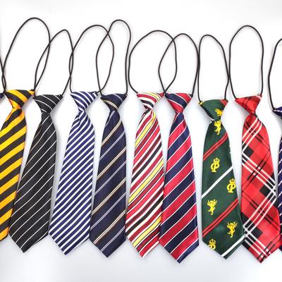 Children's Plaid and Striped Decorative Tie with Apple Print