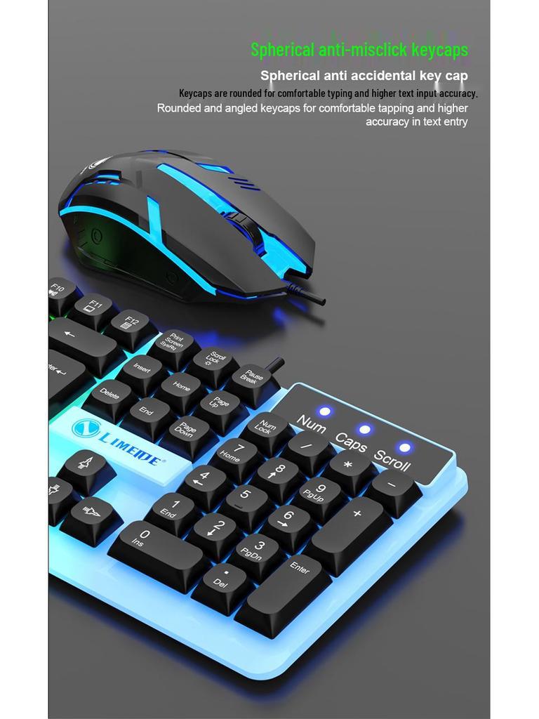 Russian Arabic Wired Luminous Gaming Keyboard & Mouse Set