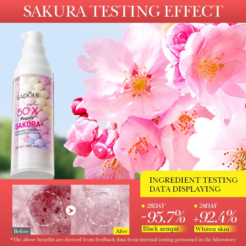 Sakura Collagen Underarm Whitening Brighten Cream,Moisturize, Smooth and Delicate Light Beige, Improve Dryness and Dark Yellow of Underarm Light Beige