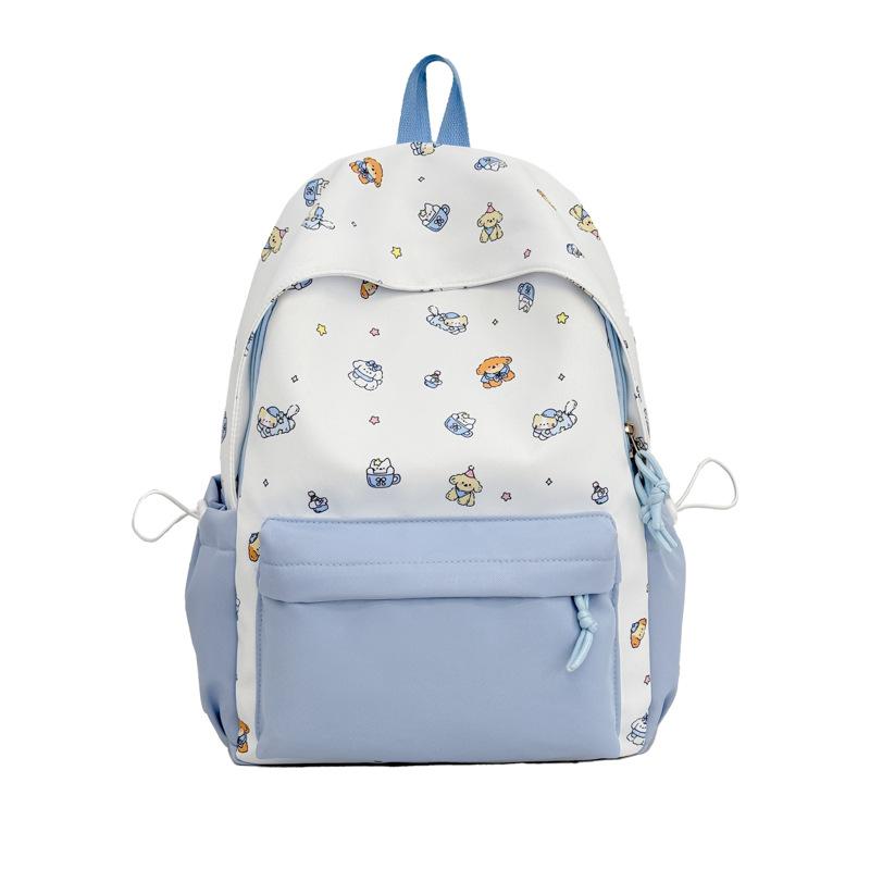 Schoolbag Cartoon Puppy Printed Backpack Female Elementary School Junior High School Student Campus Cute Large Capacity Schoolbag 1011 New