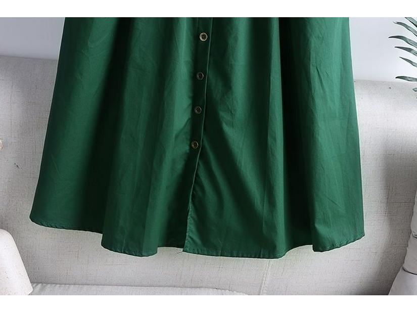 2024 Spring/Summer Korean Style Elastic High Waist A-Line Midi Skirt with Large Pockets and Slit