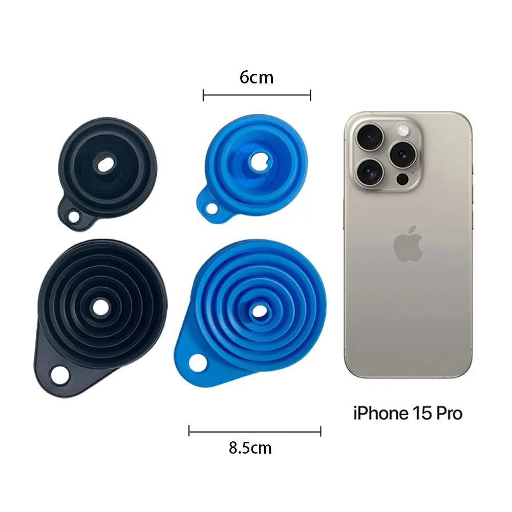 2Pcs Foldable Car Engine Funnel Silicone Liquid Funnel Washer Engine Oil Petrol Change Tools For Motorcycle Car Acesssories