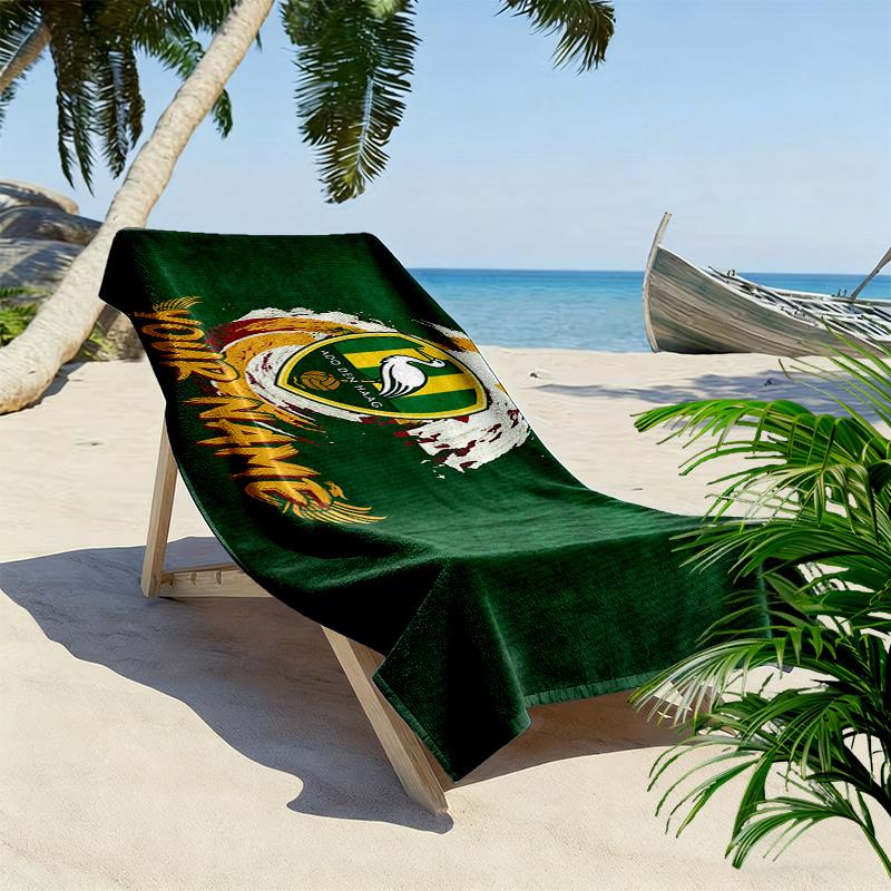 Serviette de plage imprimée ADO Den Haag, Grande serviette douce à séchage rapide pour la plage, le camping, la natation