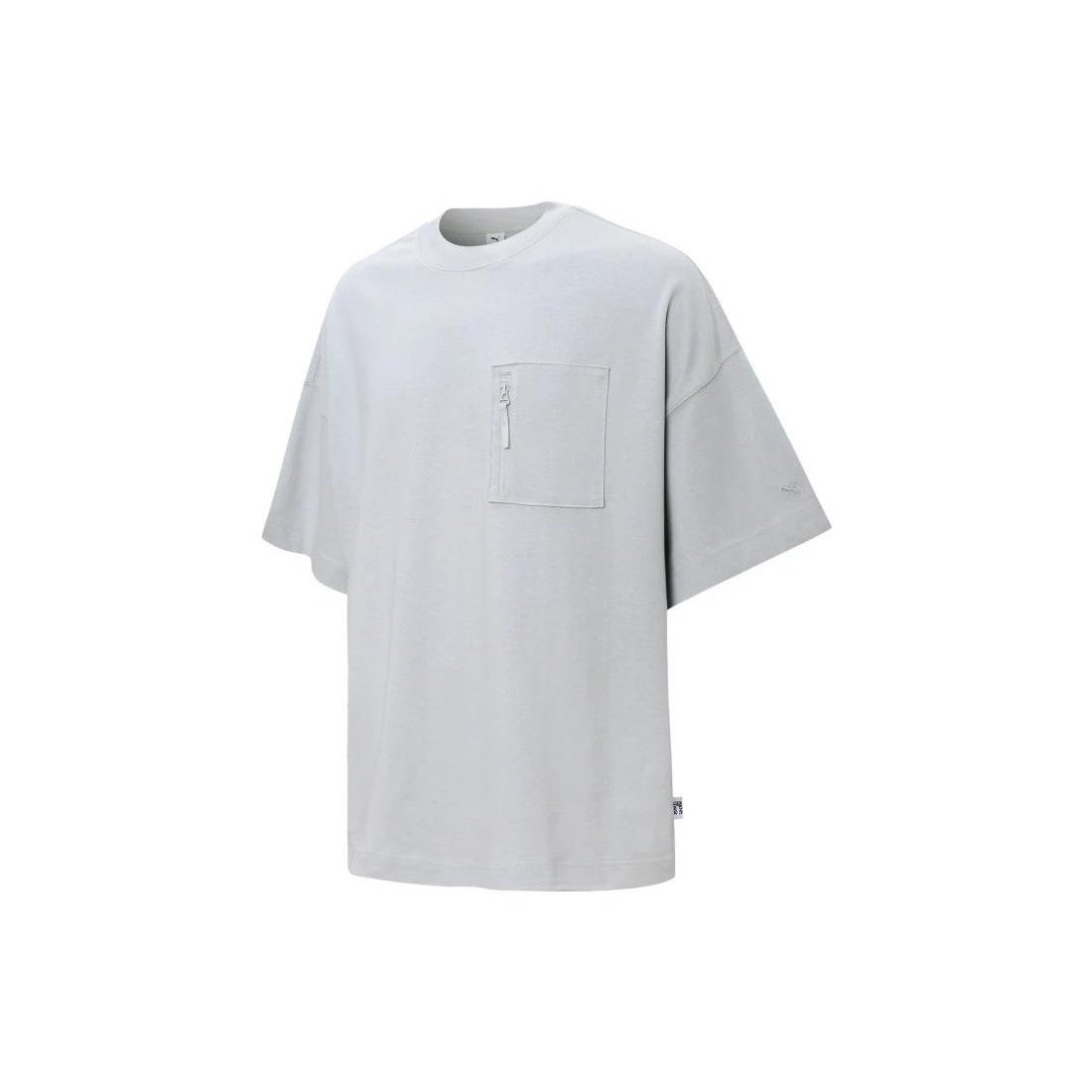 PUMA Logo Pocket T-Shirt Grey Men s 534670-19 M