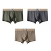 Men's Cotton Underwear Striped Mid-rise Boxer Shorts Male Comfortable Breathable Underpants U Bulge Pouch Sexy Panties