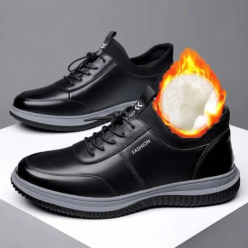 Men's Casual Leather Shoes Outdoor Walking Low Top Shoes Men's Office Party Casual Shoes Men's Sports Soft Sole N-Slip Shoes