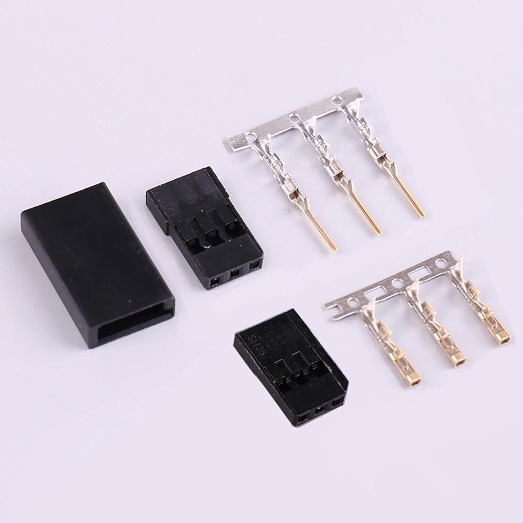 Gold-Plated Futaba JR Servo Plug Sets (10) – Male/Female DIY Extension Cords with Terminals