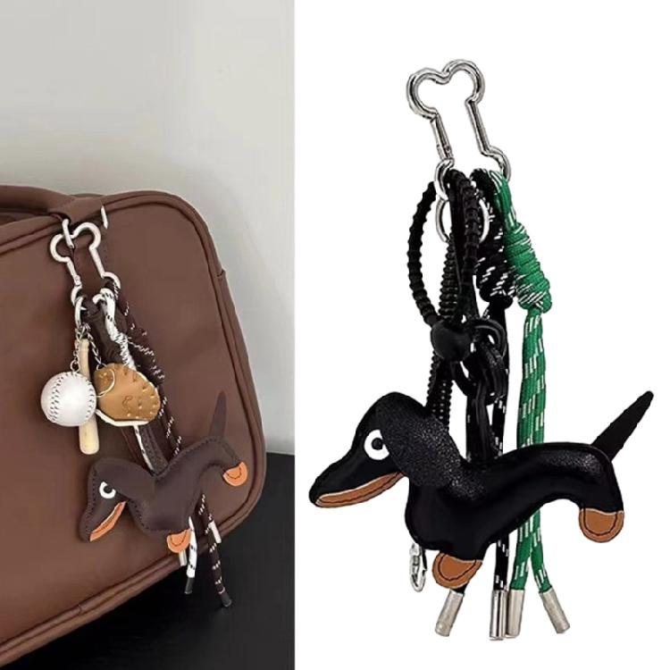 Multipurpose Sausage Dog Key Pendant Sturdy PU Materials Construction with Attention to Detail Daily Casual Wear