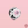 Ciondolo in Argento Sterling 925 Cuore Rosa Fiore Palloncino Infinito Amore Charm Perla Fai da Te Adatto Bracciale Moda Originale Gioielli Donna