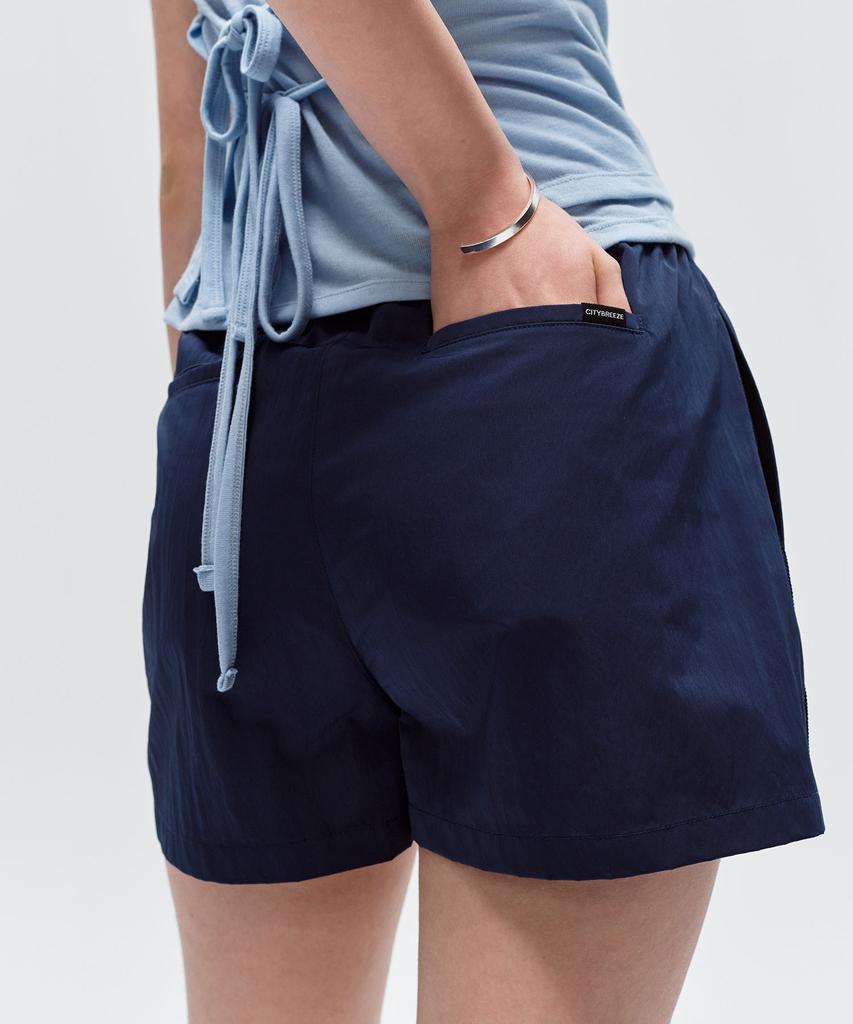 CITYBREEZE Trimmed Nylon Shorts_Navy