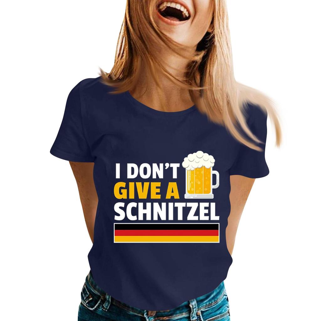 Oktoberfest Letter Print T-Shirt for Men Women, Casual Short Sleeve Tee