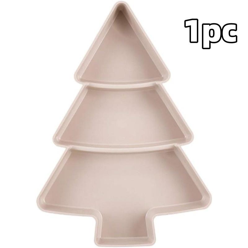 Festive Tree Shape Serving Fruit Plate Household Plastic Tray Portable Nuts Snacks Dishes For Christmas Holiday Party Decoration