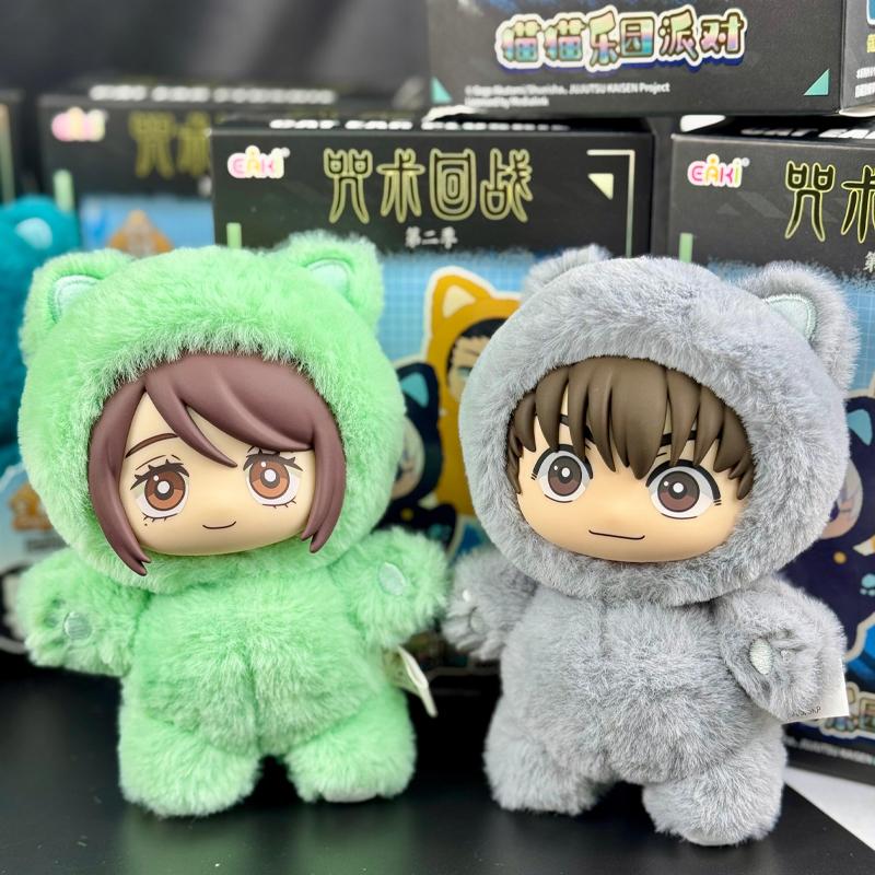 1:1_%In Stock EAKI Original Jujutsu_@ Blind Box CAT EAR Plush Doll Gojo Satoru Geto Genuine Set Toys Doll Cute Pendant Toys Gift
