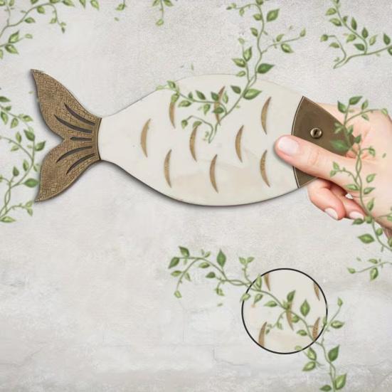 4 Stück Sommer Küsten Holzfisch Wandkunst Strand Thema Meeresfisch Wanddekor Vintage Nautische Wandskulptur für Seehaus Schlafzimmer