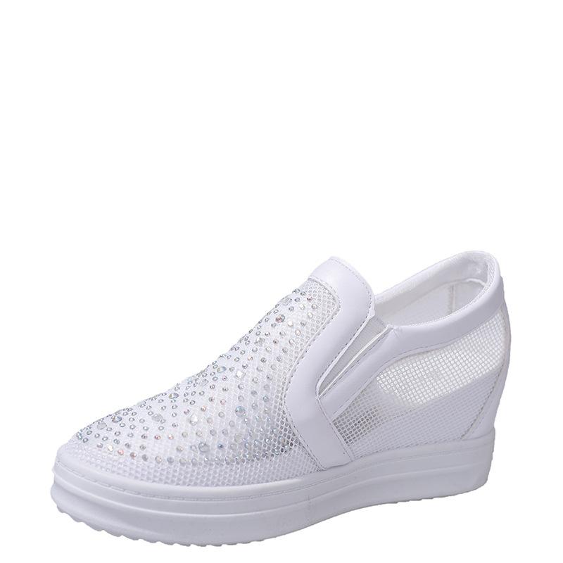 Spring and Summer Mesh Sports Inner Height Increase Women's Shoes Breathable Thick-soled Lazy Fashion Casual Shoes Tide