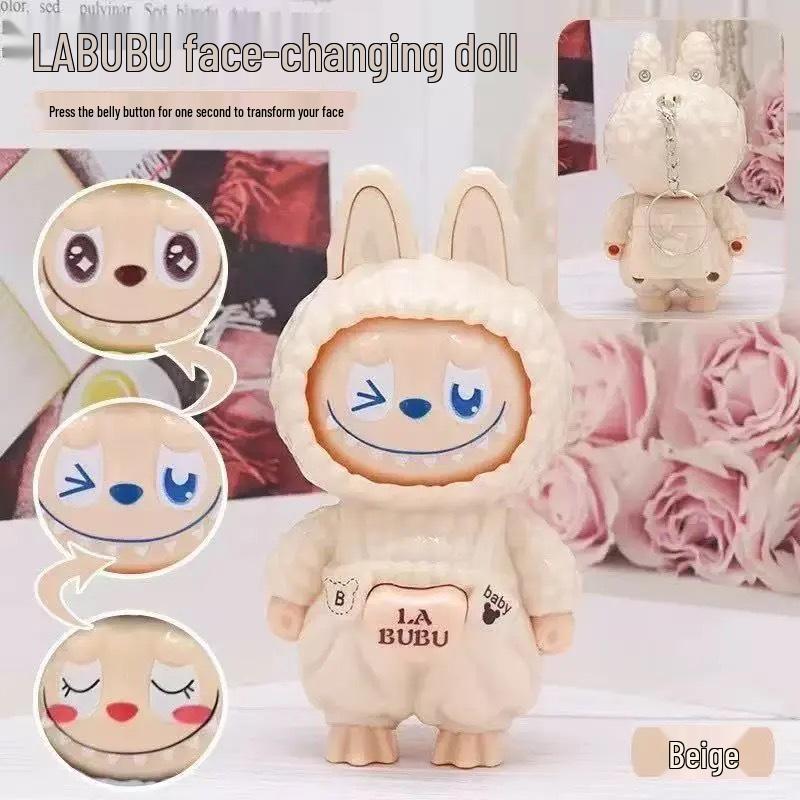 Pull-String Face-Changing Nezha Doll Keychain Toy for Kids