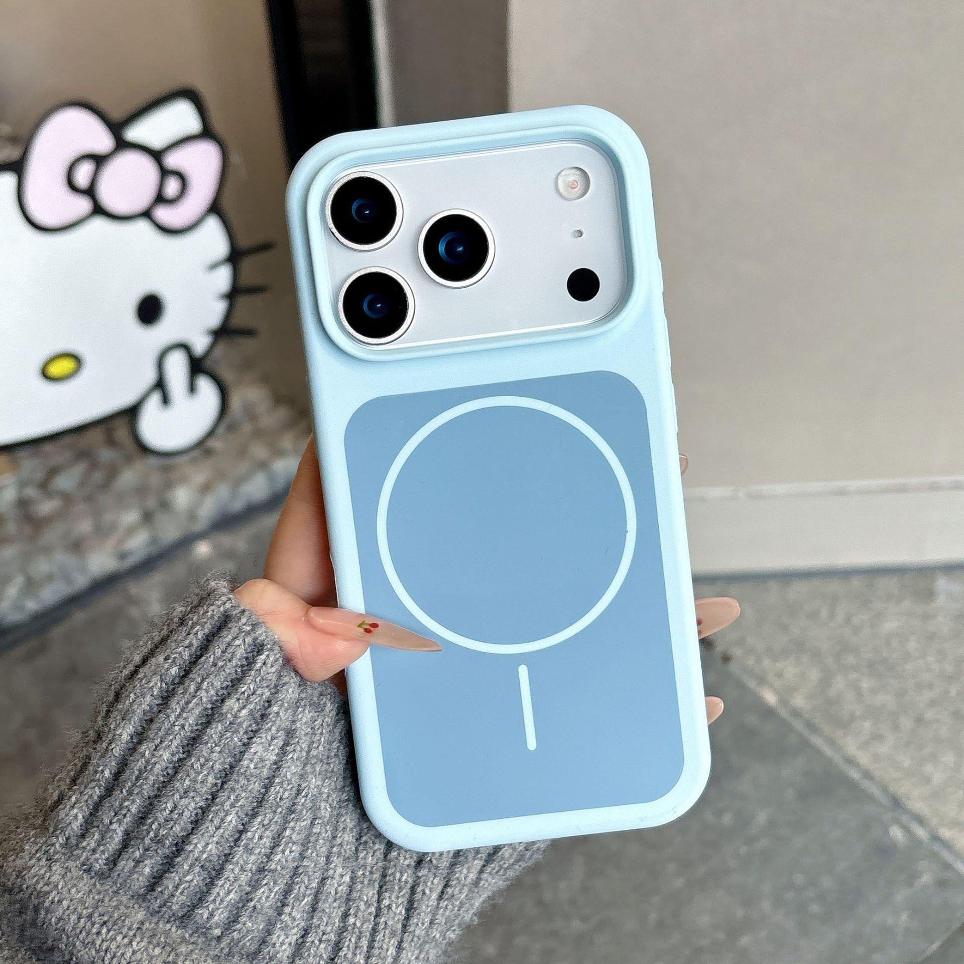 

Two-Color Thin Magnetic Ring Case for iPhone 17 Pro Max/16/15/14/13 - Women s Drop-Proof Silicone 17 Pro