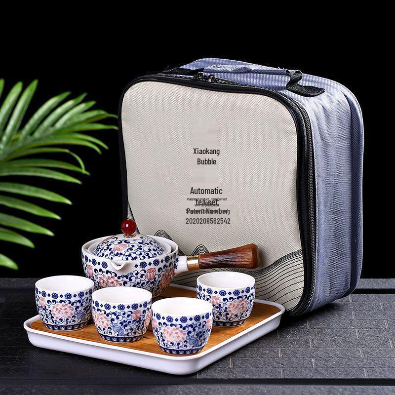 Portable Travel Kung Fu Tea Set: 1 Pot & 4 Cups in Gift Box, Custom Logo Option