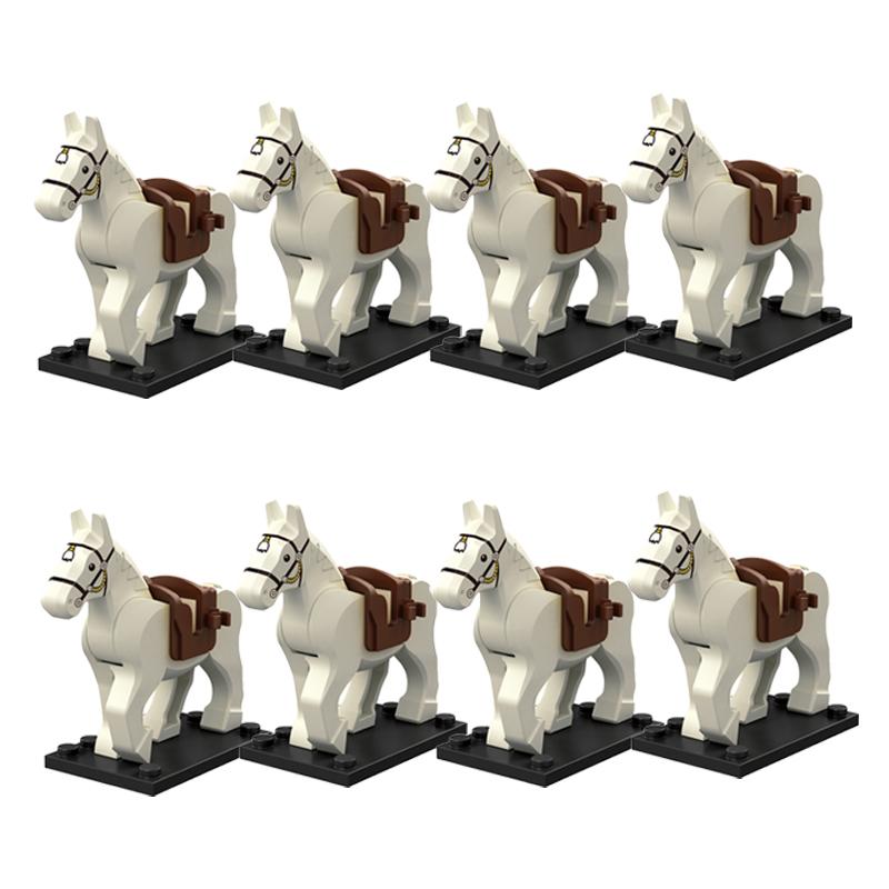 MOC Medieval Military Building Blocks Cavalry Regiment Knight Horse Animal Accessories Set Mini Bricks Buy Goods Boy Toy Gift