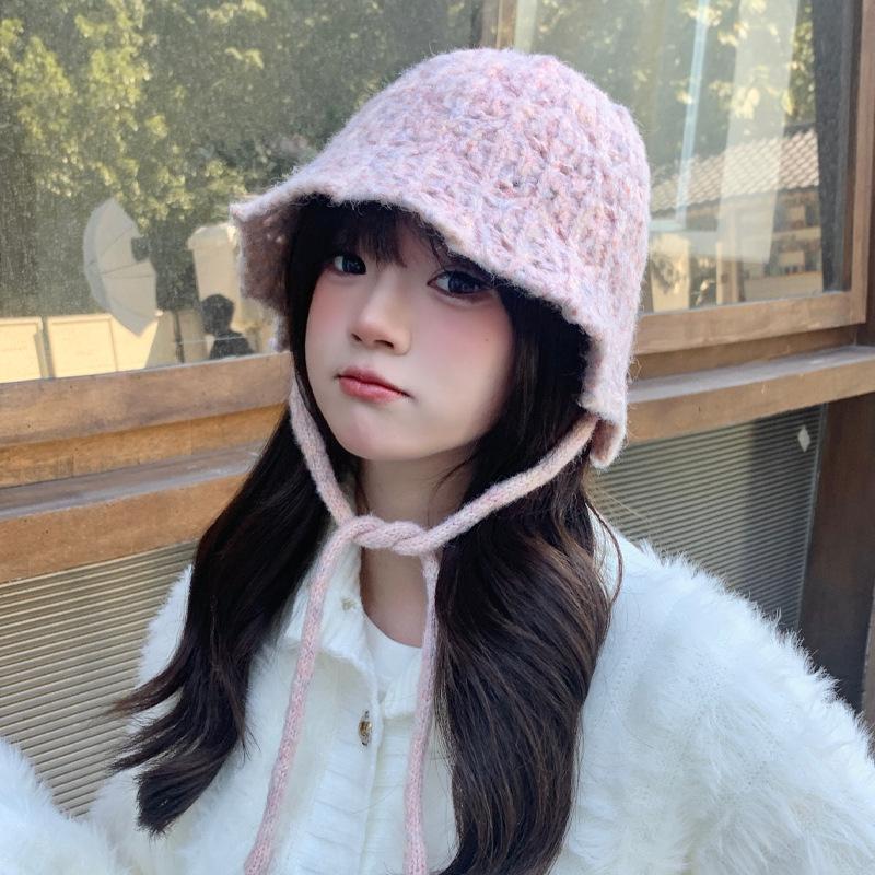 Hat Female Warm Fashion Couple Solid Color Thickened Wool Hat Bag Head Ear Protector Flanged Pullover Hat Male