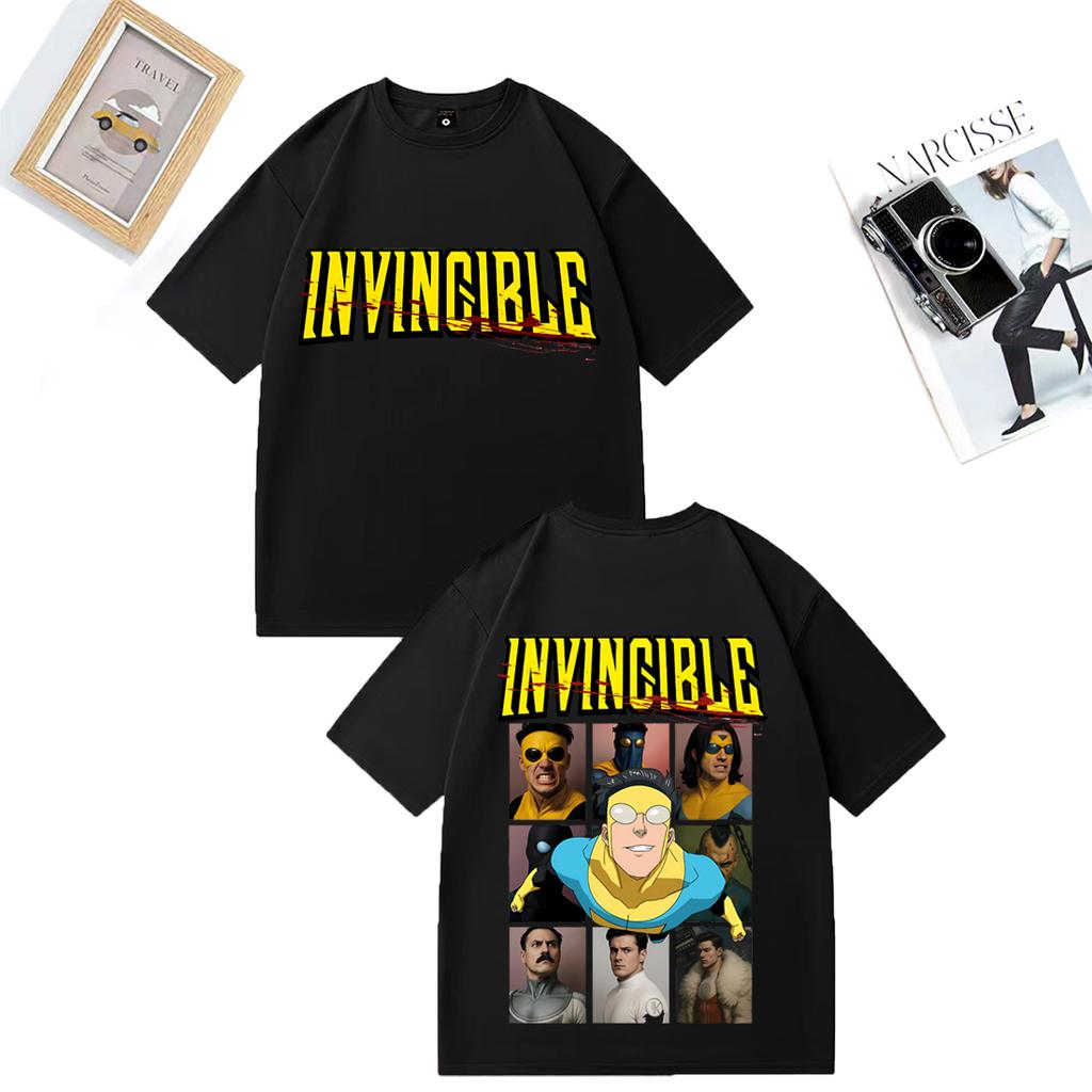 Unisexs and Womens Invincible Mark Superhero TShirt Anime Round Neck Hip Hop Style Casual  Vintage Oversized Cotton TShirts