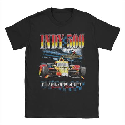 Indianapolis Motor Speedway Trička pro muže Opotřebovaná Retro Plakát Cool 100% Bavlna Tričko Trička Graficky Tištěné Oblečení
