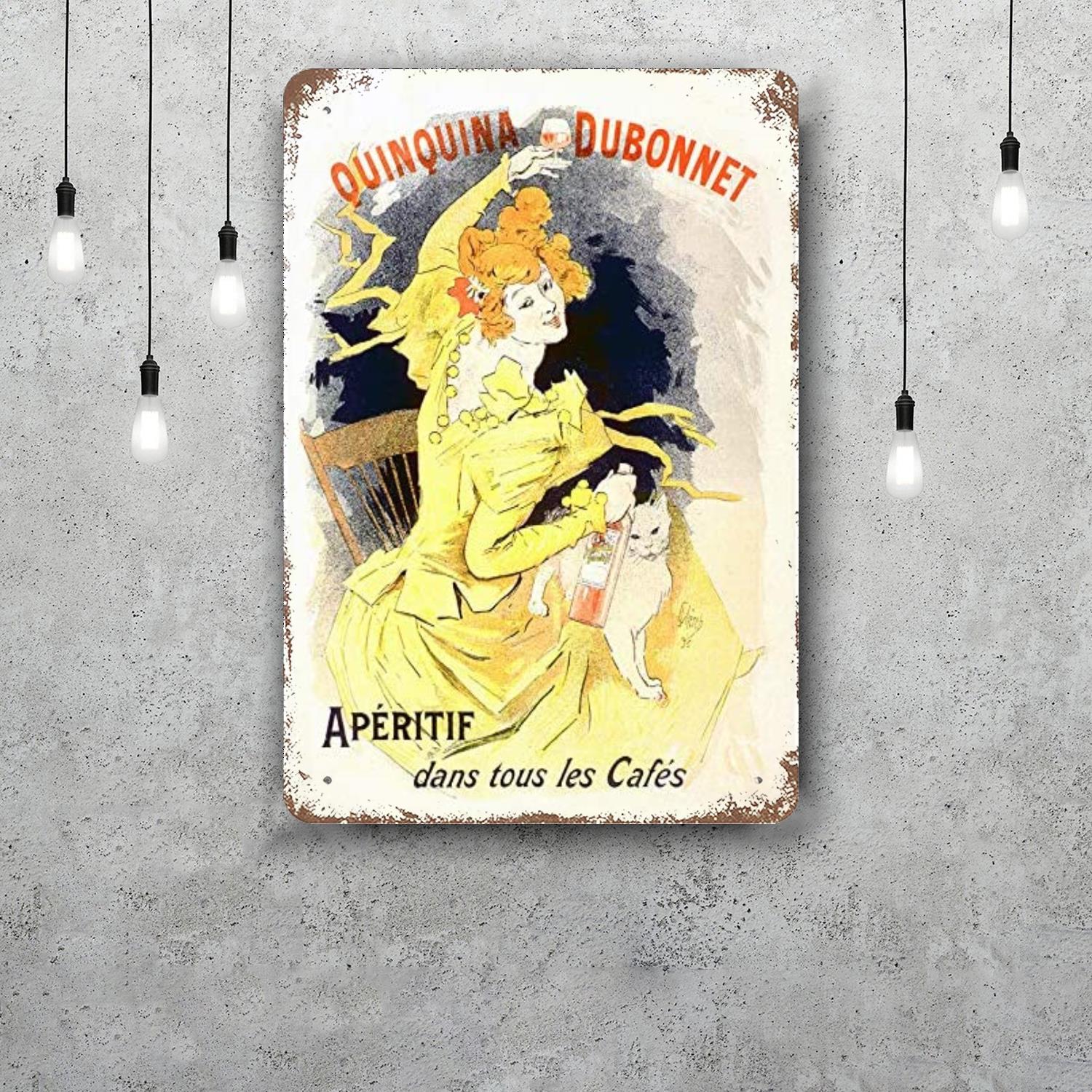 

dubonnet Забавный металлический знак для бара Ретро-табличка Винтажный знак Алкогольный напиток Паб Клуб Мужская берлога Кухня Настенное украшение 20x30cm（7.8x11.8inch）