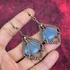 Aquamarine earrings copper wire wrapped earring handmade copper jewelry natural gemstone earrings gifts for wife wire jewelry dangle earring
