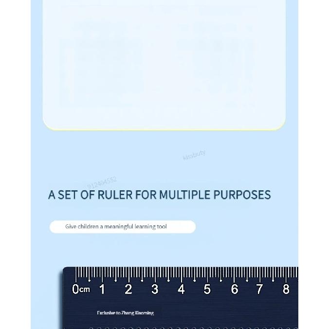 4 In 1 Aluminum Alloy Ruler Stationery Set Aluminum Alloy Multifunctional Combination Ruler Triangle Protractor for Drawing