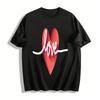 Liebe Lettering Rotes Herz Grafikdruck Lässiges Rundhals-T-Shirt Reines Baumwoll-T-Shirt