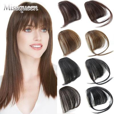 Synthetic Extension Clip In Air Bangs Fake Hair Natural Black Light Brown Dark Brown High Temperature Fibers