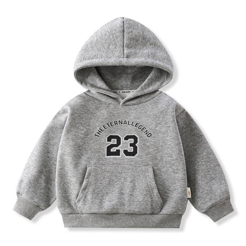 Autumn "THE ETERNAL LEGEND 23" Printed Hoodies Fashionable Casual Sports Long Sleeved Children's Boy and Girl Kids Unisex Hooded Sweatshirts