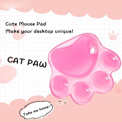 Cute Mouse Cat Office Silicon Pad Paw Wrist Support Pad Comfortable Soft Wrist Rest Hand Pillow Pain Relief Non-Slip Base Home